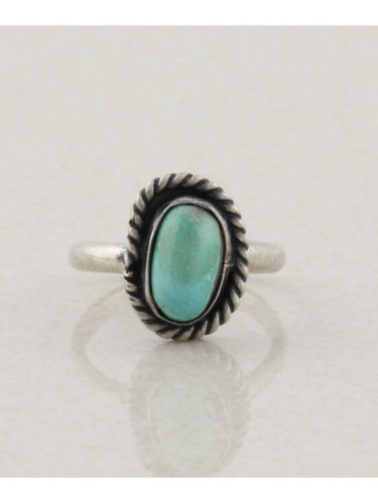 Unbranded Jewelry - Sterling Silver Natural Turquoise Ring Size 5 1/2 Woman Teen Child Pinky
